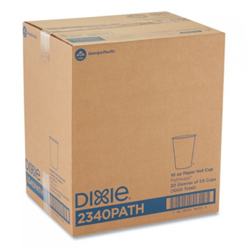 Dixie Pathways Paper Hot Cups, 10 oz, 50/Pack (2340PATHPK)