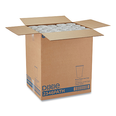 Dixie Pathways Paper Hot Cups, 16 oz, 50 Sleeve, 20 Sleeves Carton (DXE2346PATH)