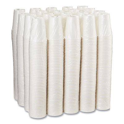 Dixie Paper Hot Cups, 12 oz, White, 50/Sleeve, 20 Sleeves/Carton (DXE2342W)