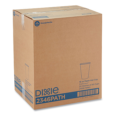 Dixie Pathways Paper Hot Cups, 16 oz, 50/Pack (DXE2346PATHPK)