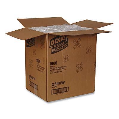 Dixie Paper Hot Cups, 10 oz, White, 50/Sleeve, 20 Sleeves/Carton (DXE2340W)