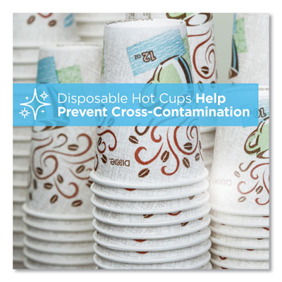Dixie PerfecTouch Paper Hot Cups, 10 oz, Coffee Haze Design, 25/Pack (DXE5310DXPK)
