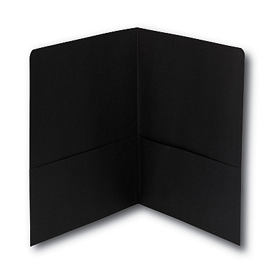 Smead Two-Pocket Folder, Textured Paper, 100-Sheet Capacity, 11 x 8.5, Black, 25/Box (SMD87853)