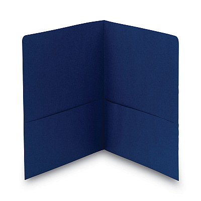 Smead Two-Pocket Folder, Textured Paper, 100-Sheet Capacity, 11 x 8.5, Dark Blue, 25/Box (SMD87854)