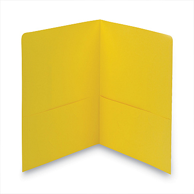 Smead Two-Pocket Folder, Textured Paper, 100-Sheet Capacity, 11 x 8.5, Yellow, 25/Box (SMD87862)