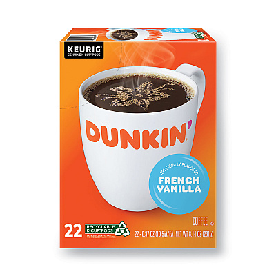 Dunkin Donuts K-Cup Pods, French Vanilla, 22/Box (GMT0847)