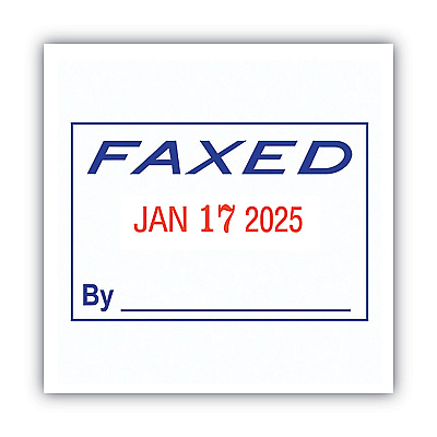 COSCO 2000PLUS Model S 360 Two-Color Message Dater, 1.75 x 1, "Faxed," Self-Inking, Blue/Red (COS011032)