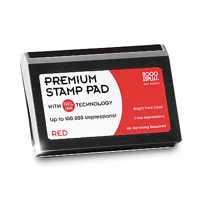 COSCO Microgel Stamp Pad for 2000 PLUS, 4.25" x 2.75", Red (COS030254)