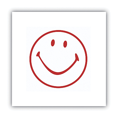 ACCUSTAMP Pre-Inked Round Stamp, Smiley, 0.63" dia, Red (COS030725)