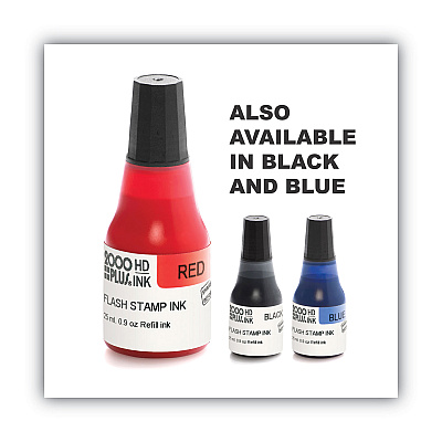 COSCO 2000PLUS Pre-Ink High Definition Refill Ink, Red, 0.9 oz Bottle, Red (COS033958)