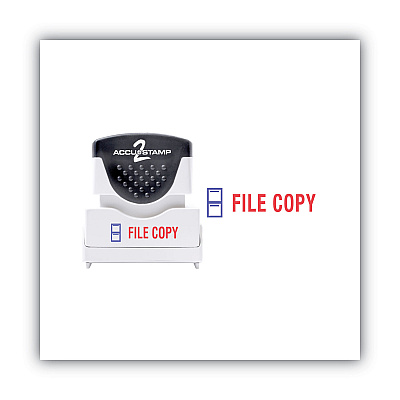 ACCUSTAMP2 Pre-Inked Shutter Stamp, Red/Blue, FILE COPY, 1.63 x 0.5 (COS035524)