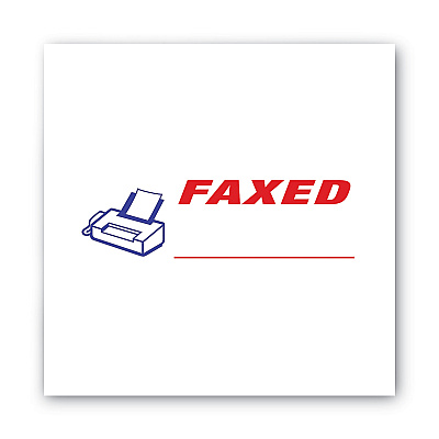 ACCUSTAMP2 Pre-Inked Shutter Stamp, Red/Blue, FAXED, 1.63 x 0.5 (COS035533)