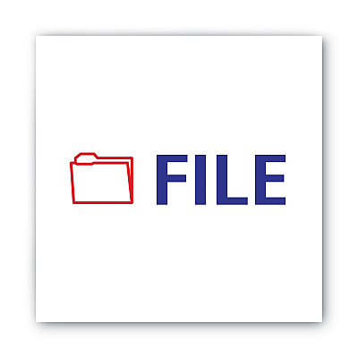 ACCUSTAMP2 Pre-Inked Shutter Stamp, Red/Blue, FILE, 1.63 x 0.5 (COS035534)