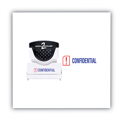 ACCUSTAMP2 Pre-Inked Shutter Stamp, Red/Blue, CONFIDENTIAL, 1.63 x 0.5 (COS035536)