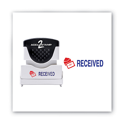 ACCUSTAMP2 Pre-Inked Shutter Stamp, Red/Blue, RECEIVED, 1.63 x 0.5 (COS035537)