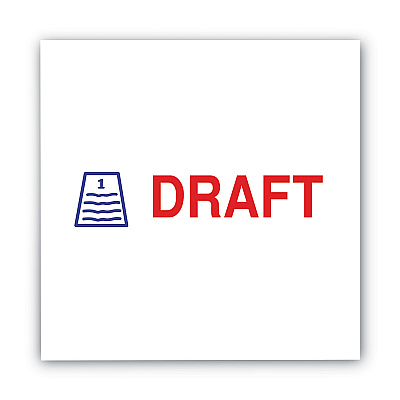 ACCUSTAMP2 Pre-Inked Shutter Stamp, Red/Blue, DRAFT, 1.63 x 0.5 (COS035542)