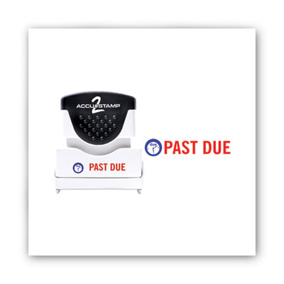 ACCUSTAMP2 Pre-Inked Shutter Stamp, Red/Blue, PAST DUE, 1.63 x 0.5 (COS035543)
