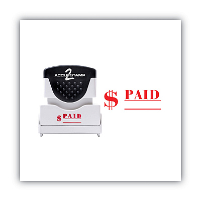 ACCUSTAMP2 Pre-Inked Shutter Stamp, Red, PAID, 1.63 x 0.5 (COS035578)