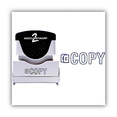 ACCUSTAMP2 Pre-Inked Shutter Stamp, Blue, COPY, 1.63 x 0.5 (COS035581)