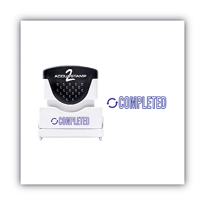 ACCUSTAMP2 Pre-Inked Shutter Stamp, Blue, COMPLETED, 1.63 x 0.5 (COS035582)