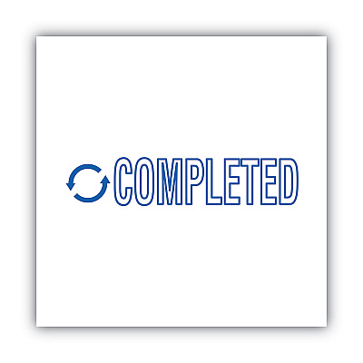 ACCUSTAMP2 Pre-Inked Shutter Stamp, Blue, COMPLETED, 1.63 x 0.5 (COS035582)