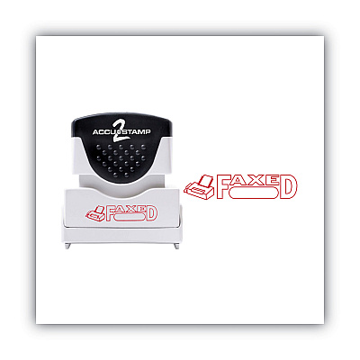 ACCUSTAMP2 Pre-Inked Shutter Stamp, Red, FAXED, 1.63 x 0.5 (COS035583)