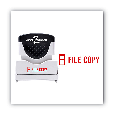 ACCUSTAMP2 Pre-Inked Shutter Stamp, Red, FILE COPY, 1.63 x 0.5 (COS035596)