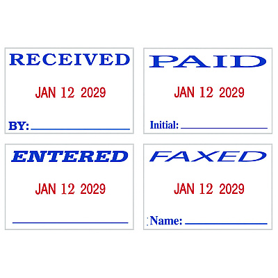 COSCO 2000PLUS Economy Message Dater, 4 Messages, Red/Blue, 1.75 x 0.94 (COS065005)
