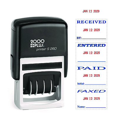 COSCO 2000PLUS Economy Message Dater, 4 Messages, Red/Blue, 1.75 x 0.94 (COS065005)
