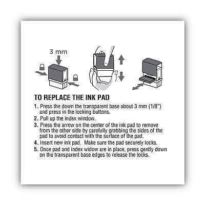 COSCO 2000PLUS Replacement Ink Pad for 2000PLUS 1SI15P, 3" x 0.25", Black (COS065487)