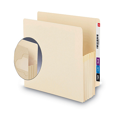 Smead Manila End Tab TUFF Pockets, 5.25" Expansion, Letter Size, Manila, 10/Box (SMD75160)