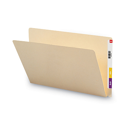 Smead Extended End Tab Manila Folders, Straight Tabs, Legal Size, 0.75" Expansion, Manila, 100/Box (SMD27250)