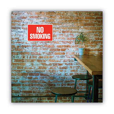 COSCO Two-Sided Signs, No Smoking/No Fumar, 8 x 12, Red (COS098068)