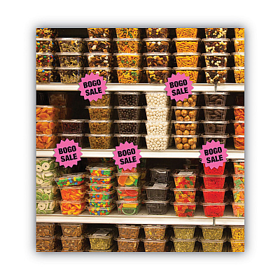 COSCO Die Cut Paper Signs, 4" Round, Assorted Colors, Pack of 60 Each (COS090249)