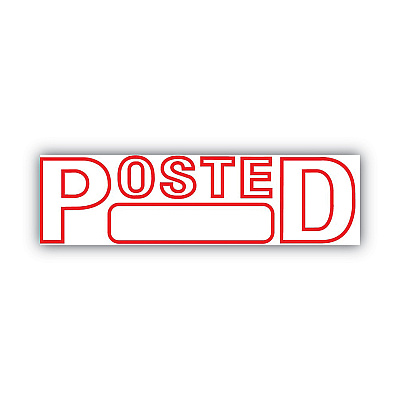 COSCO 2000PLUS Green Line Message Stamp, Posted, 1.5 x 0.56, Red (COS098371)