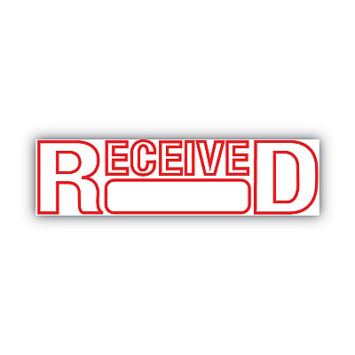 COSCO 2000PLUS Green Line Message Stamp, Received, 1.5 x 0.56, Red (COS098372)