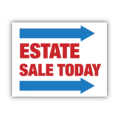 COSCO Stake Sign, Blank White, Includes Directional Arrows,  15 x 19 (COS098055)