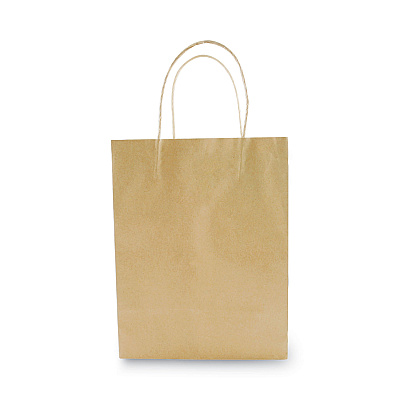 COSCO Premium Shopping Bag, Natural Twisted-Paper Handles, 8" x 4" x 10.25", Brown, 50/Box (COS098375)
