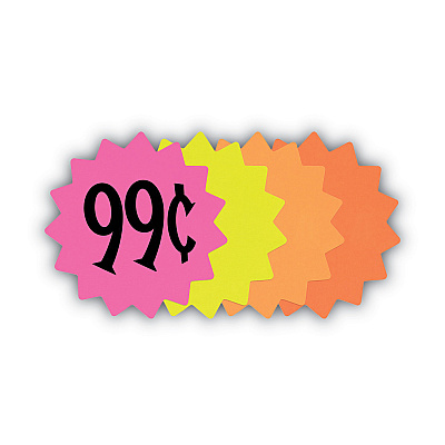 COSCO Die Cut Paper Signs, 4" Round, Assorted Colors, Pack of 60 Each (COS090249)