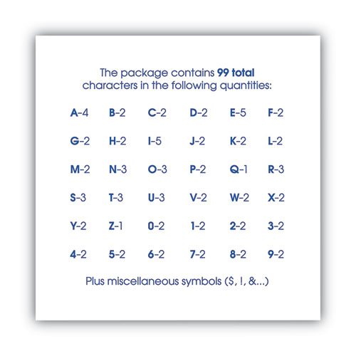 COSCO Letters, Numbers and Symbols, Self Adhesive, Black, 2"h, 84 Characters (098131)