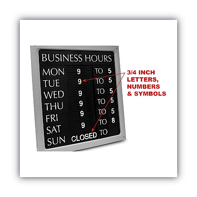 COSCO Character Kit, Letters, Numbers, Symbols, Helvetica, White, 0.75"h, 258 Pieces (COS098233)