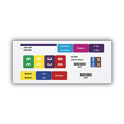 Smead Color-Coded Smartstrip Refill Label Forms, Inkjet Printer, Assorted, 1.5 x 7.5, White, 250/Pack (SMD66006)