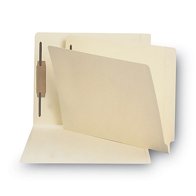 Smead End Tab Fastener Folders with Reinforced Straight Tabs, 14-pt Manila, 1 Fastener, Letter Size, Manila Exterior, 50/Box (SMD34210)