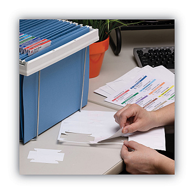 Smead Viewables Hanging Folder Tabs and Labels, Quick-Fold Tabs with Labels, 1/3-Cut, White, 3.5" Wide, 45/Pack (SMD64912)