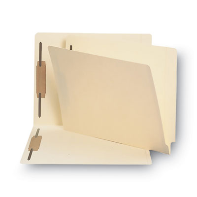 Smead End Tab Fastener Folders with Reinforced Straight Tabs, 11-pt Manila, 2 Fasteners, Letter Size, Manila Exterior, 250/Box (SMD34125)