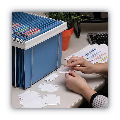 Smead Viewables Hanging Folder Tabs and Labels, Quick-Fold Tabs with Labels, 1/3-Cut, White, 3.5" Wide, 45/Pack (SMD64912)
