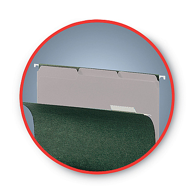 Smead Interior File Folders, 1/3-Cut Tabs: Assorted, Letter Size, 0.75" Expansion, Gray, 100/Box (SMD10251)