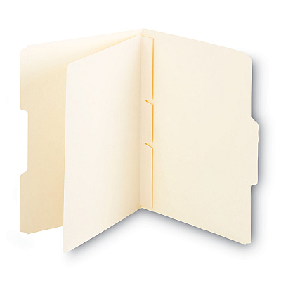 Smead Self-Adhesive Folder Dividers for Top/End Tab Folders, Prepunched for Fasteners, 1 Fastener, Letter Size, Manila, 100/Box (SMD68021)