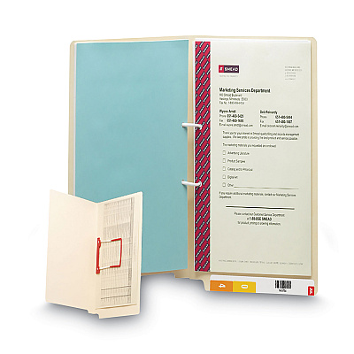 Smead Heavyweight Manila Reinforced End Tab U-Clip Fastener Folders, 0.75" Expansion, 1 Fastener, Letter Size, Manila, 50/Box (SMD34112)