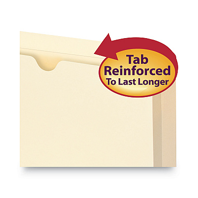Smead 100% Recycled Top Tab File Jackets, Straight Tab, Legal Size, Manila, 50/Box (SMD75607)